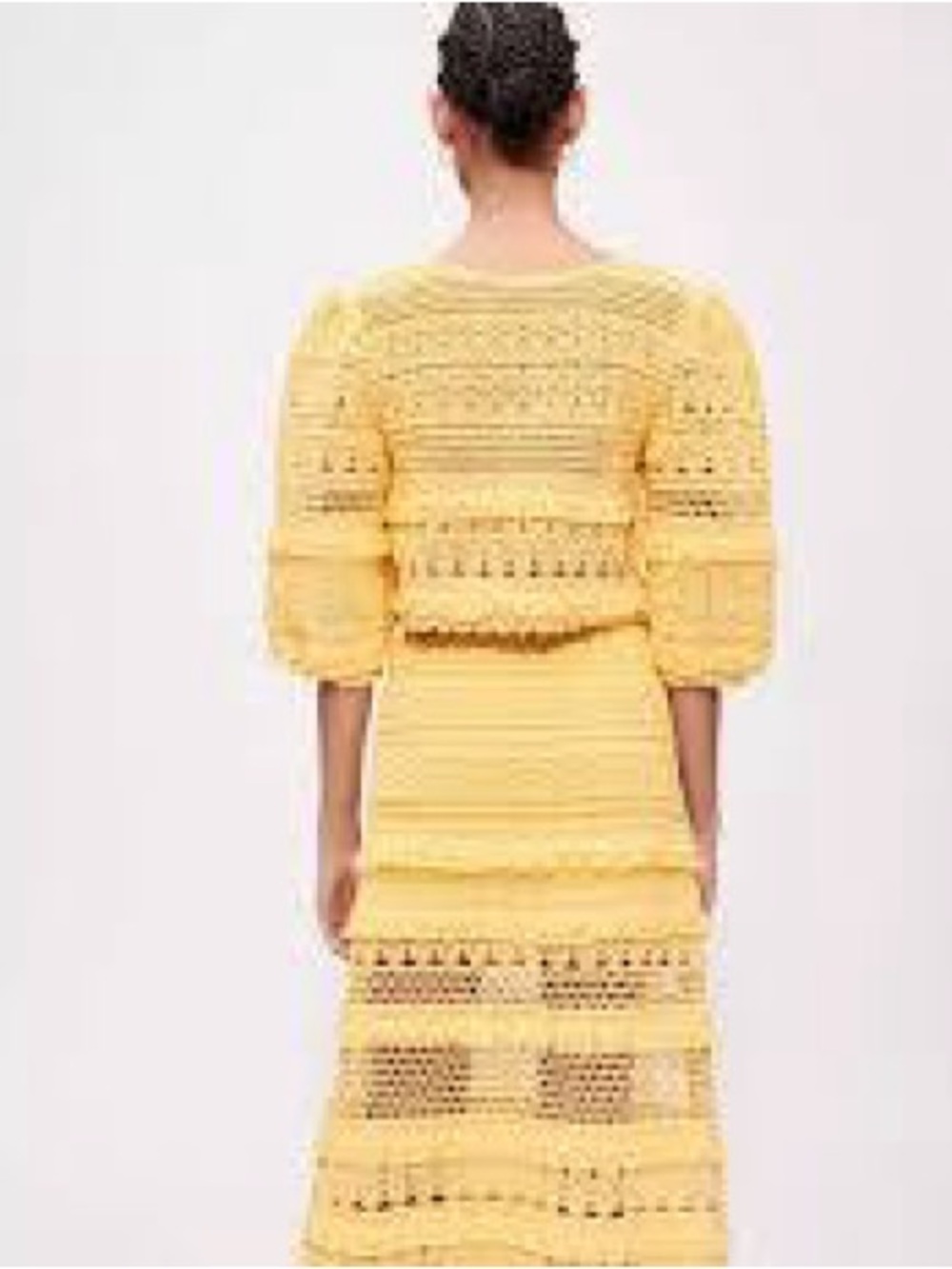 Maje Yellow Crochet Midi Two-Piece Set - Size 8 - Picture 2 of 7